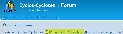 Panneau de l'utilisateur
