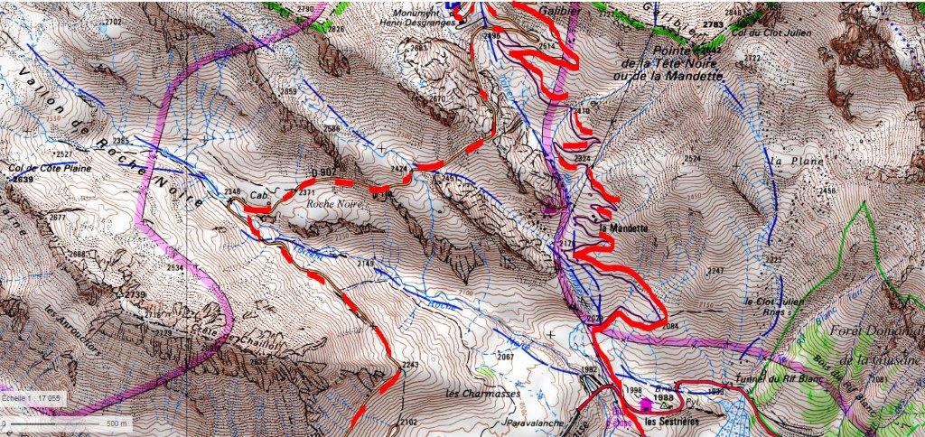 Détail, piste de La Mandette