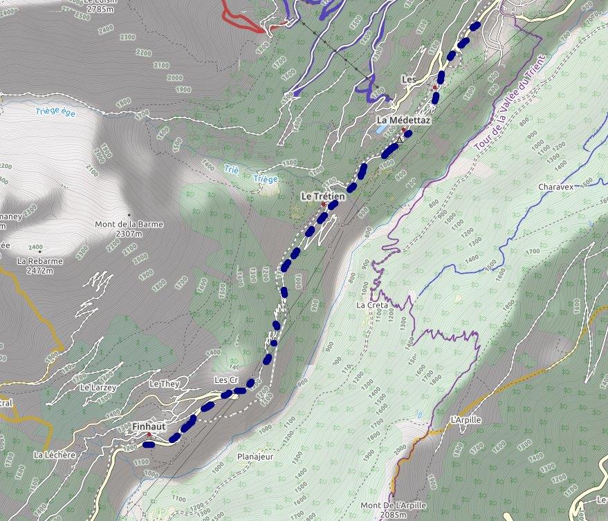 Itinéraire le long du Mont Blanc Express