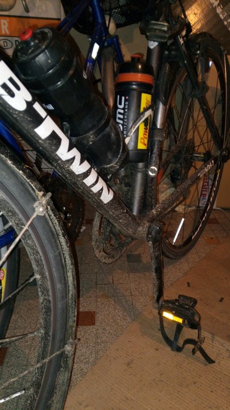 Le vélo avait pourtant été nettoyé avant la sortie...