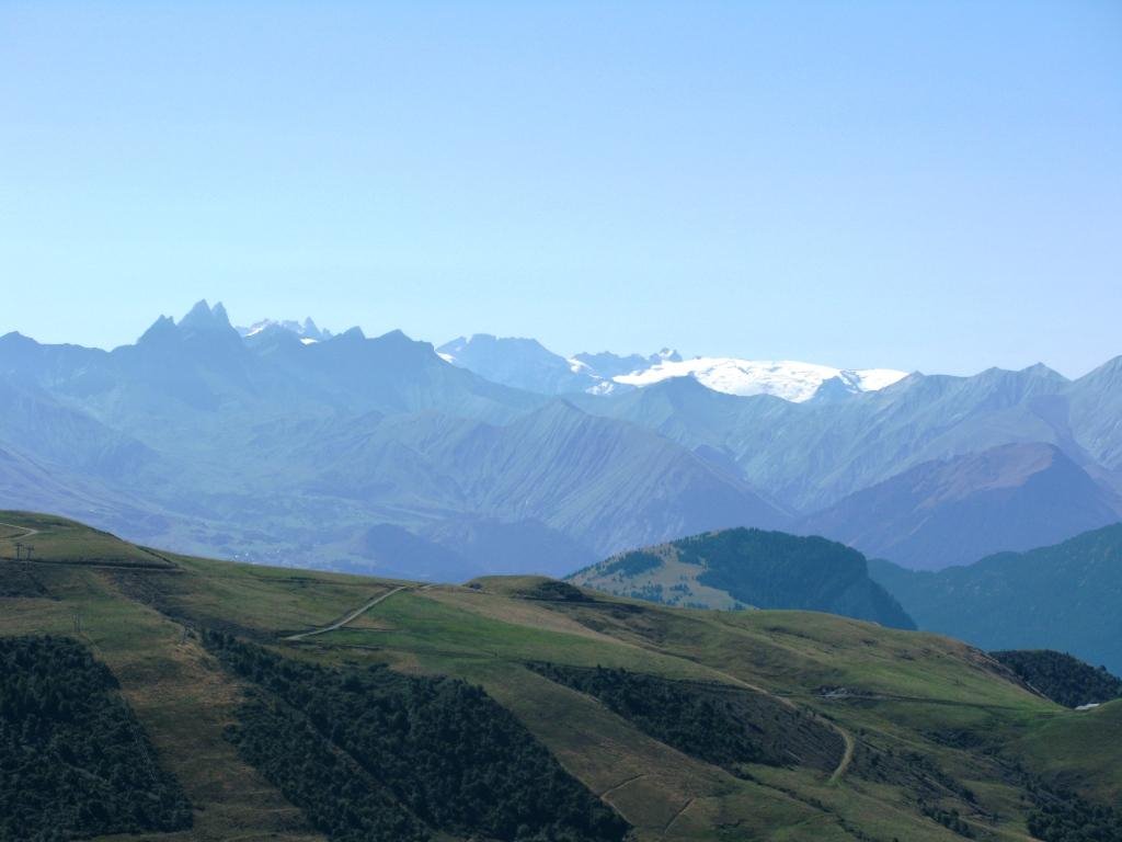 Col de la Madeleine : Aiguilles d'Arve, Meije, Rateau et Glacier de Mont de Lans (Les Deux Alpes)