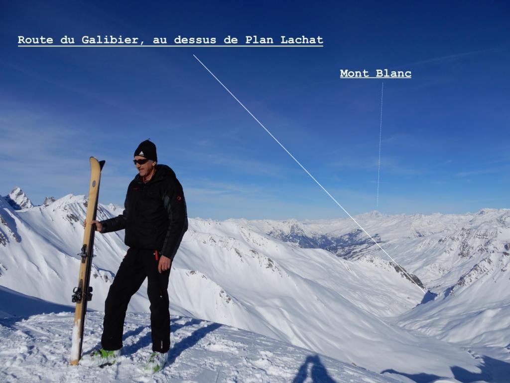 Pic Blanc du Galibier 2980 m, vue sur Mont-Blanc 28/12/19