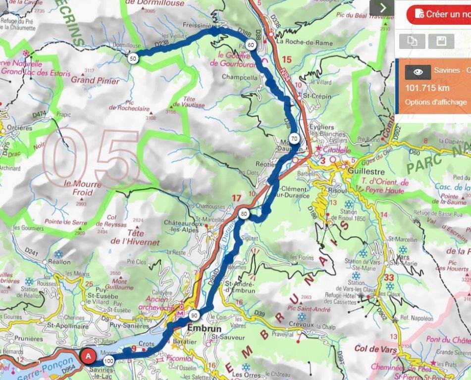 Parcours du jour, en aller-retour