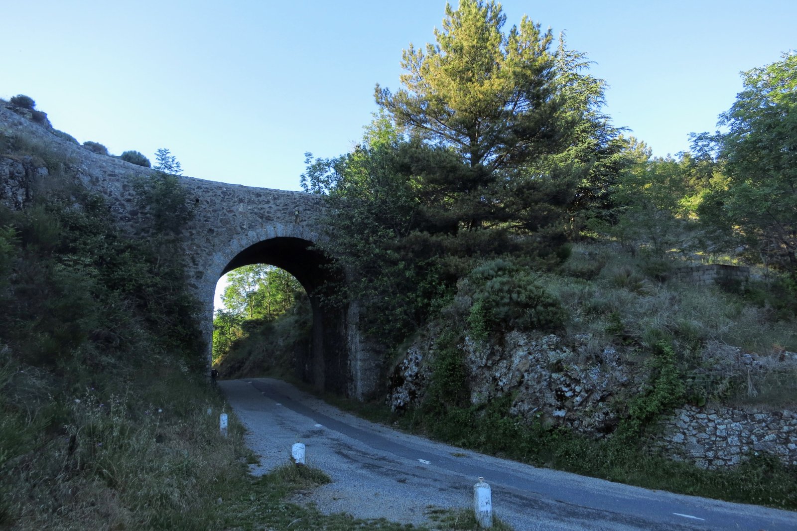 Le Pont moutonnier au col de l'Asclié, construit sur la draille pour laisser passer la transhumance.