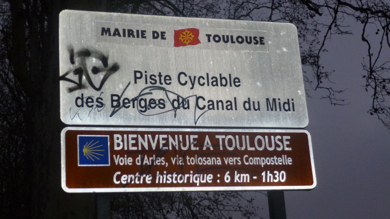 Panneau le long du canal du Midi