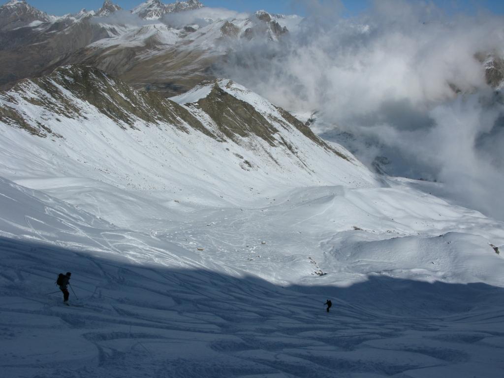 Descente à skis du Sommet de l'Enclause, sur Col de Larche 31 octobre 2015