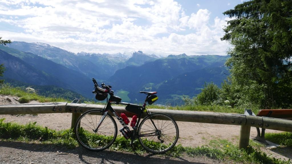 Grimpée de Joux-Plane, vues sur Mont-Blanc