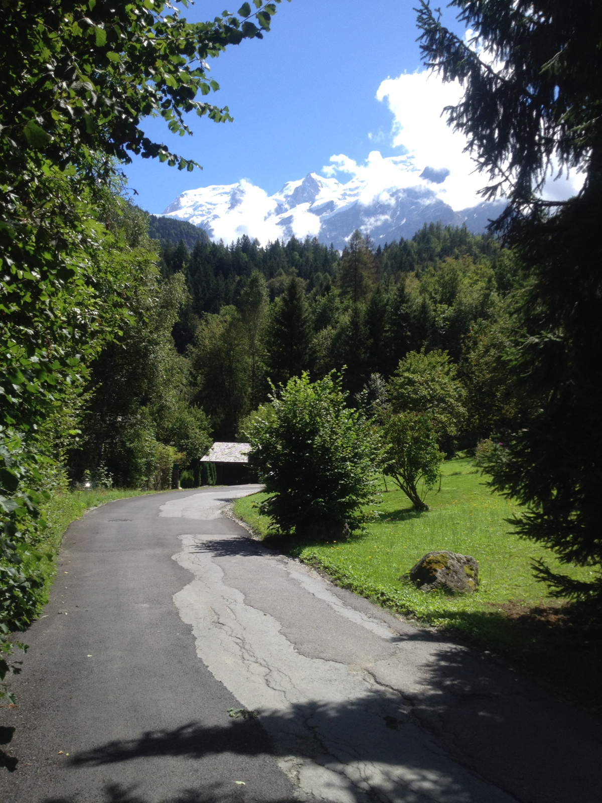 Chaîne du Mont-Blanc se découvre dasn la montée vers Les Houches