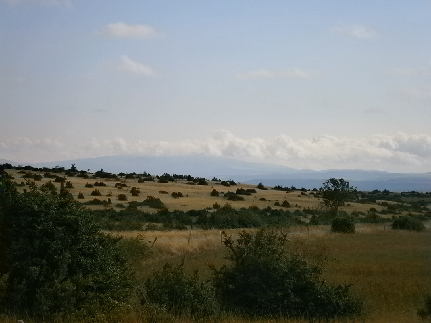 Le Mont Aigoual à l'horizon et dans les nuages
