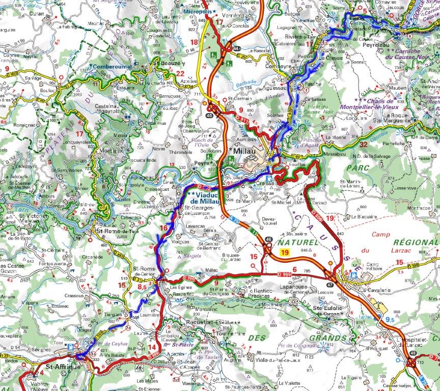 100 kilomètres de Millau