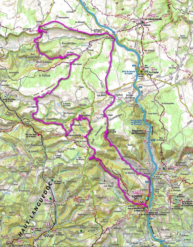 Itinéraire rando Lodèvois - Causse du Larzac