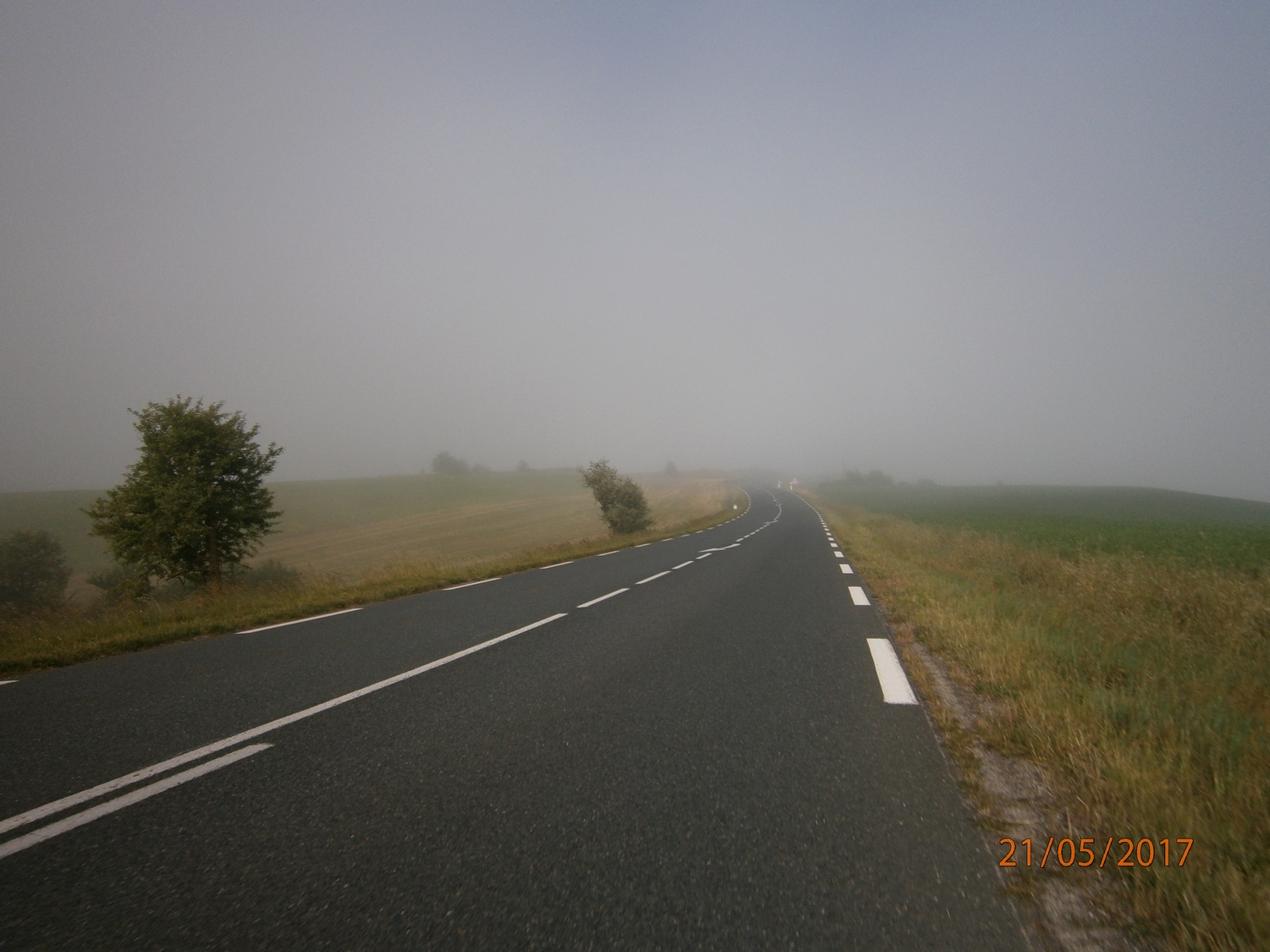 Départ sous le brouillard